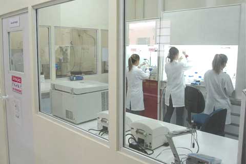 laboratório de cromatografia